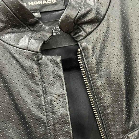 CLUB MONACO Leather Moto Jacket Sz S/P - Picture 11 of 12